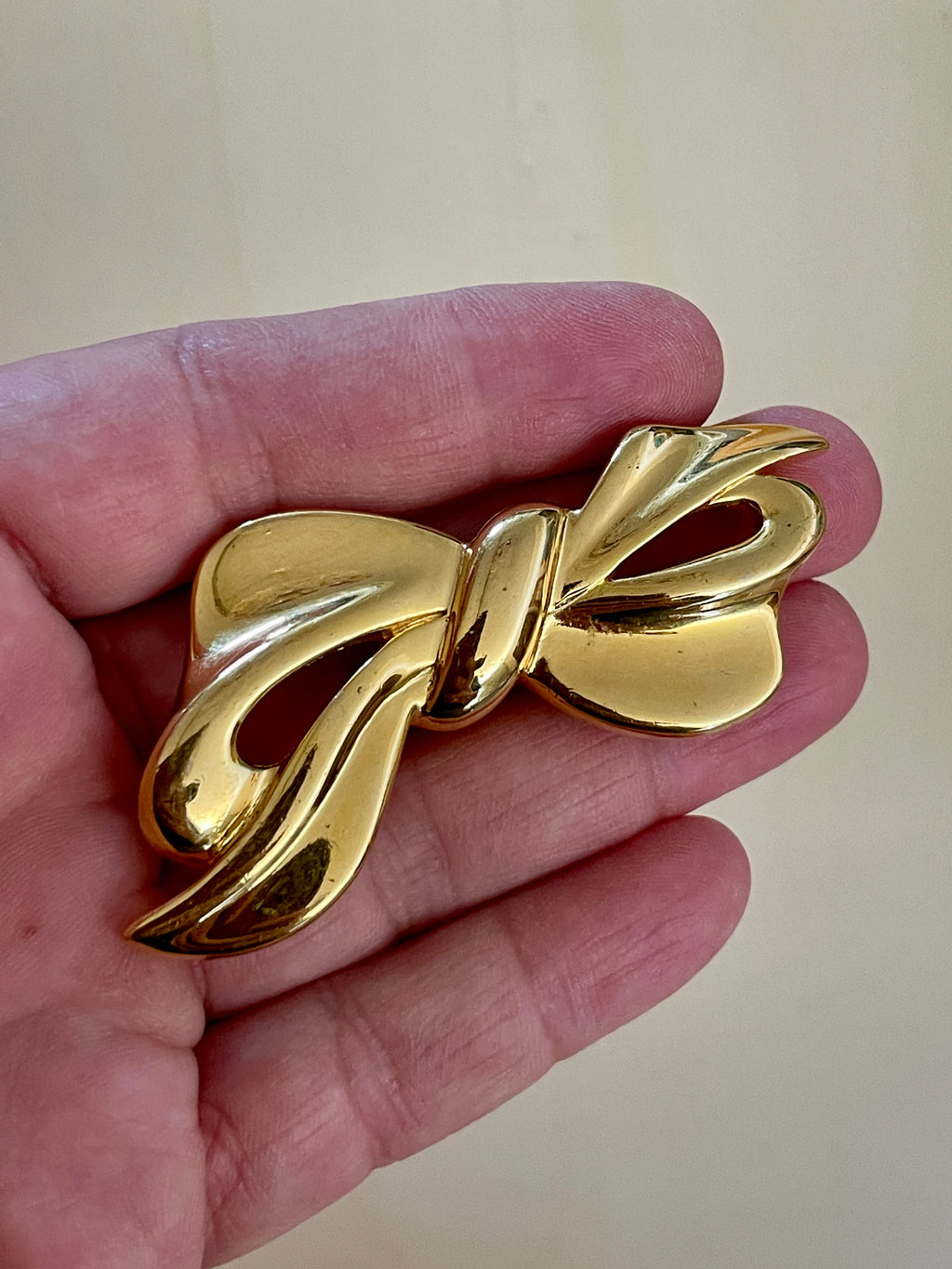 Gold Bow Brooch