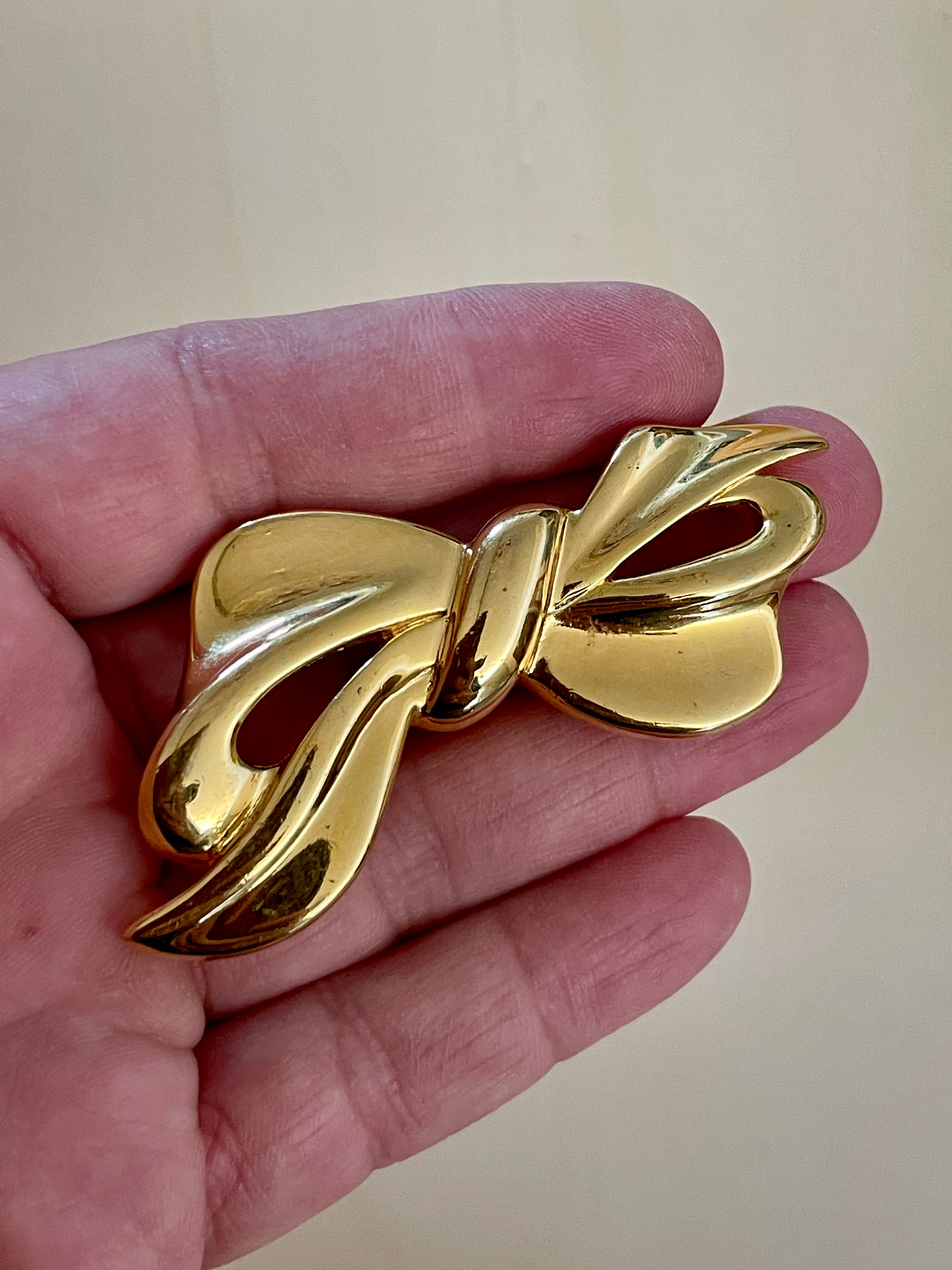 Gold Bow Brooch