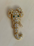 Rhinestone Elephant Brooch