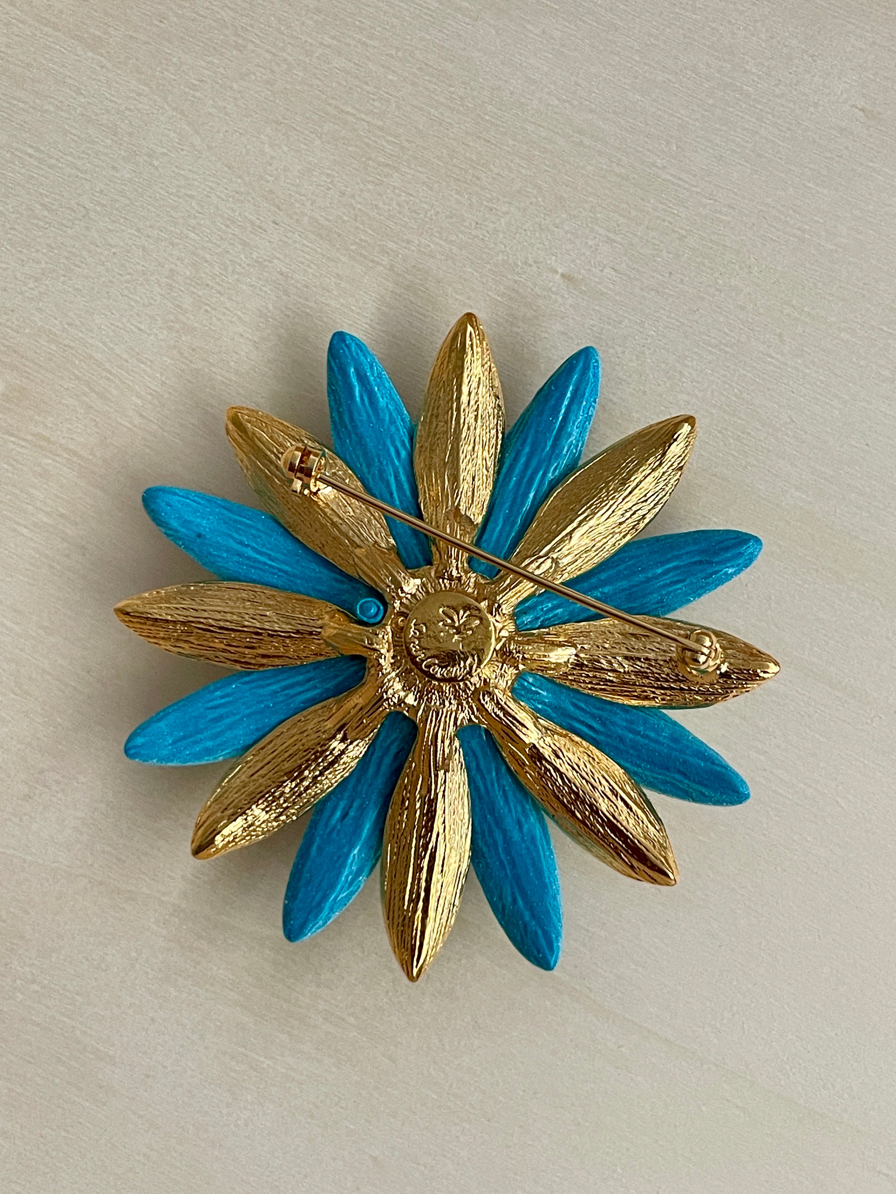 Cornflower Blue Floral Brooch
