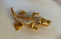 Rhinestone Alligator Brooch - Large