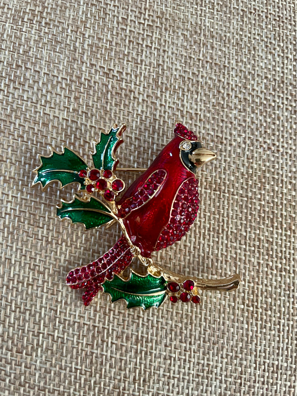 Cardinal Brooch