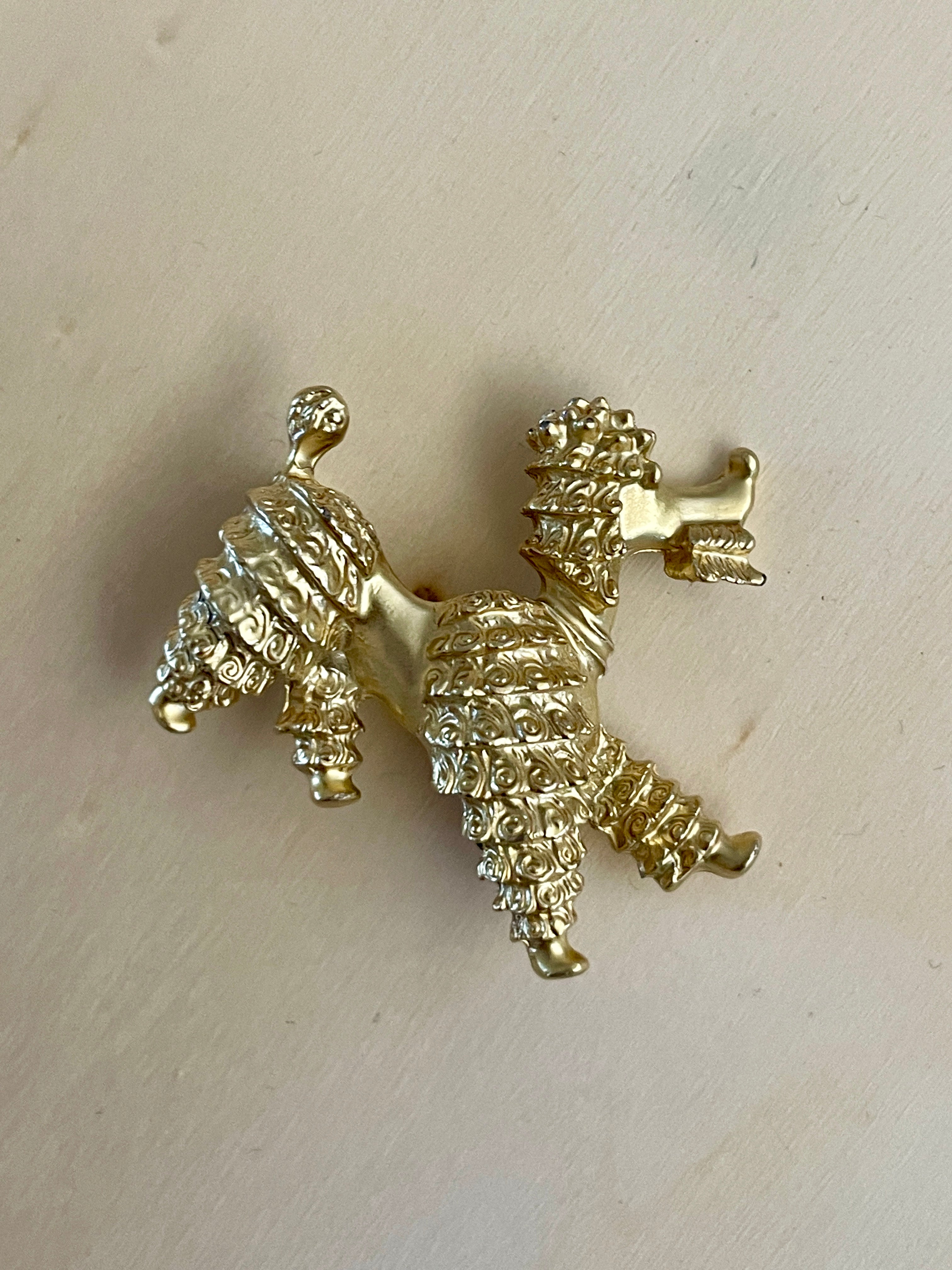 Goldtone Small Poodle Brooch
