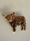 Highland Cow Steer Brooch