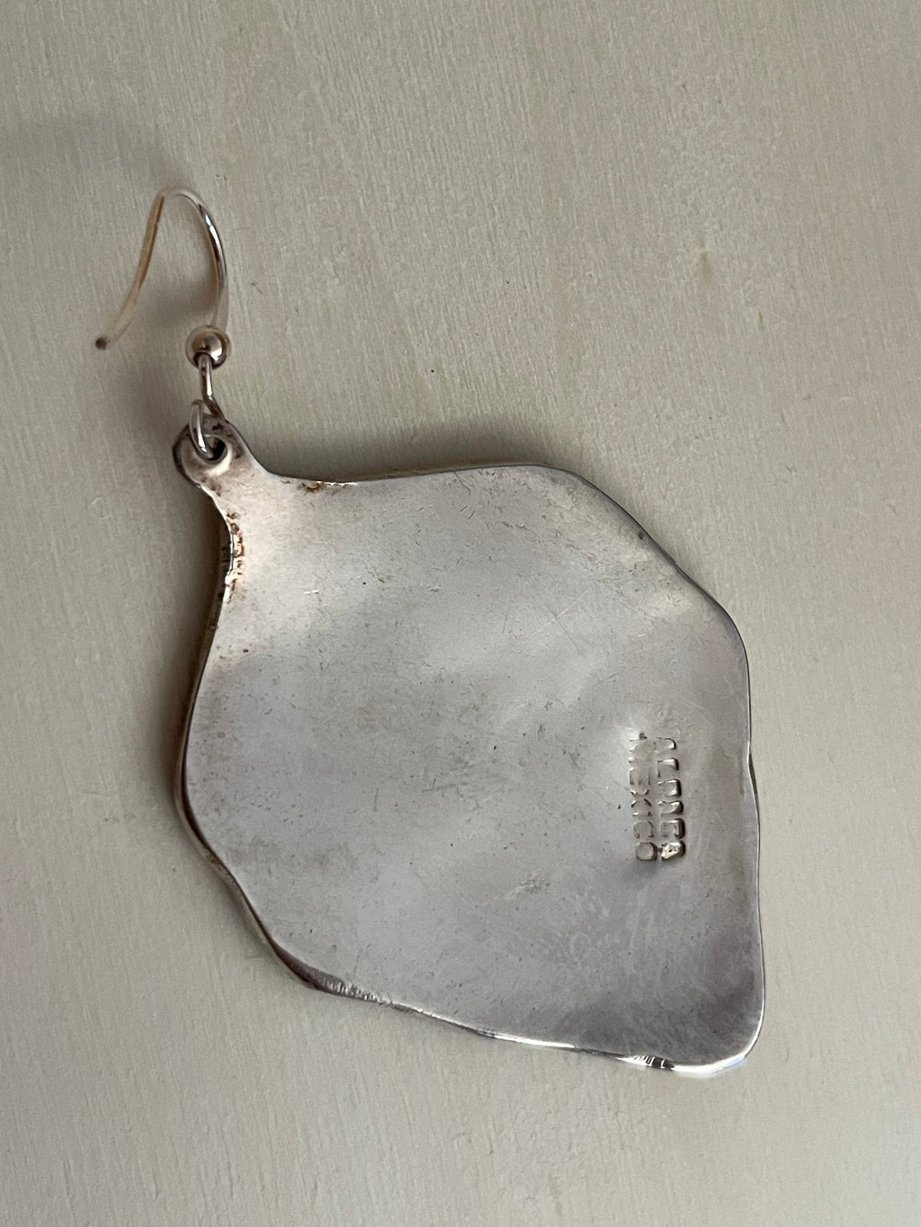 Mexican Silver Abalone Asymmetrical Earrings
