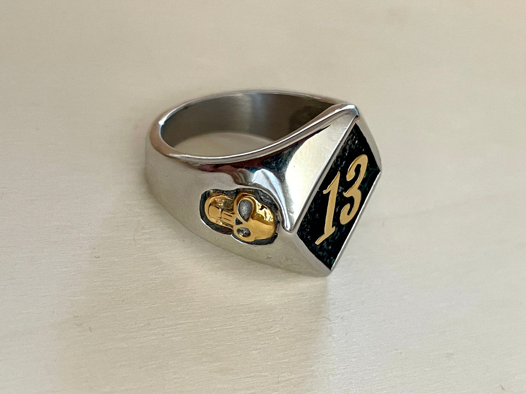 Stainless Steel Lucky 13 Ring