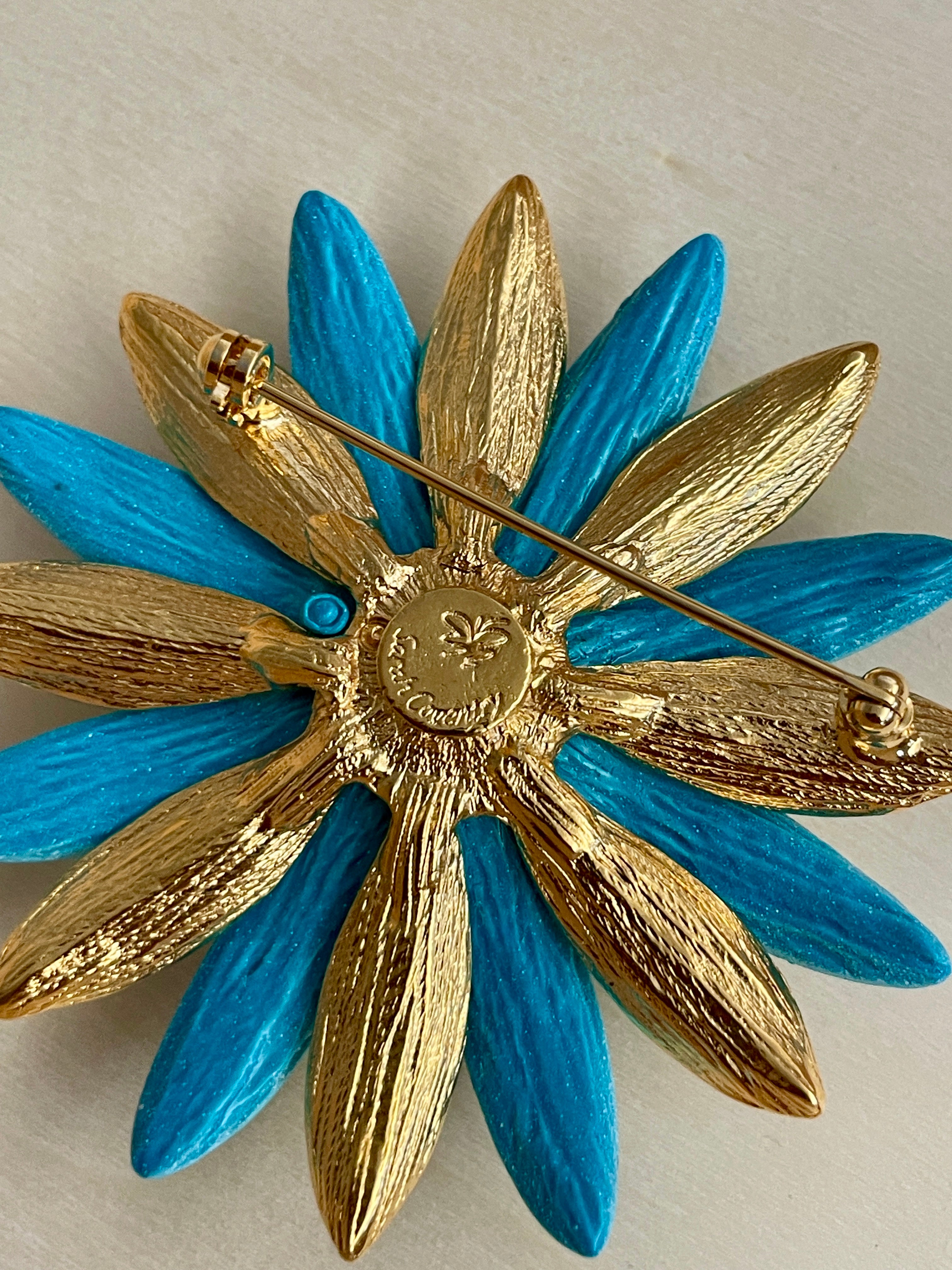 Cornflower Blue Floral Brooch