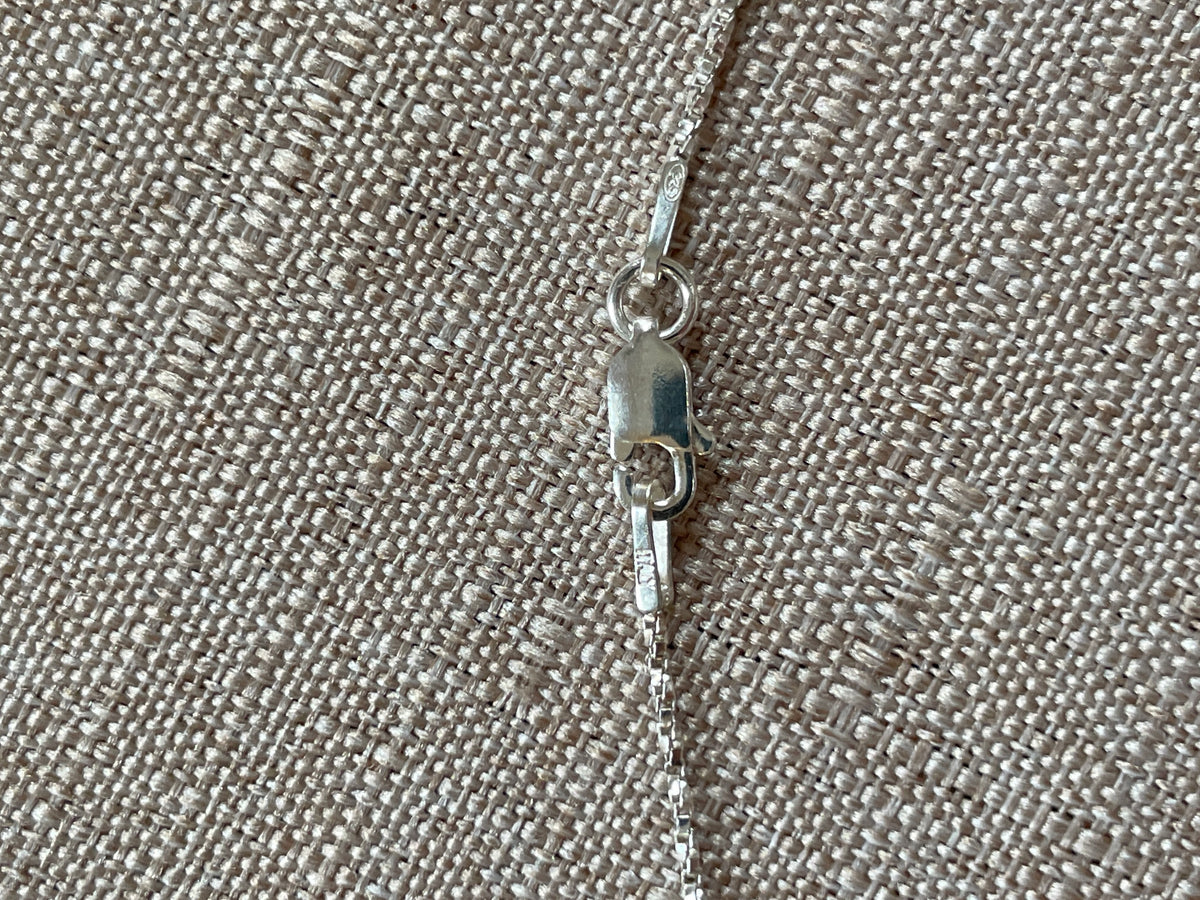 Sterling Silver Chalcedony Sunburst Pendant Necklace