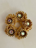 Rhinestone Floral Brooch