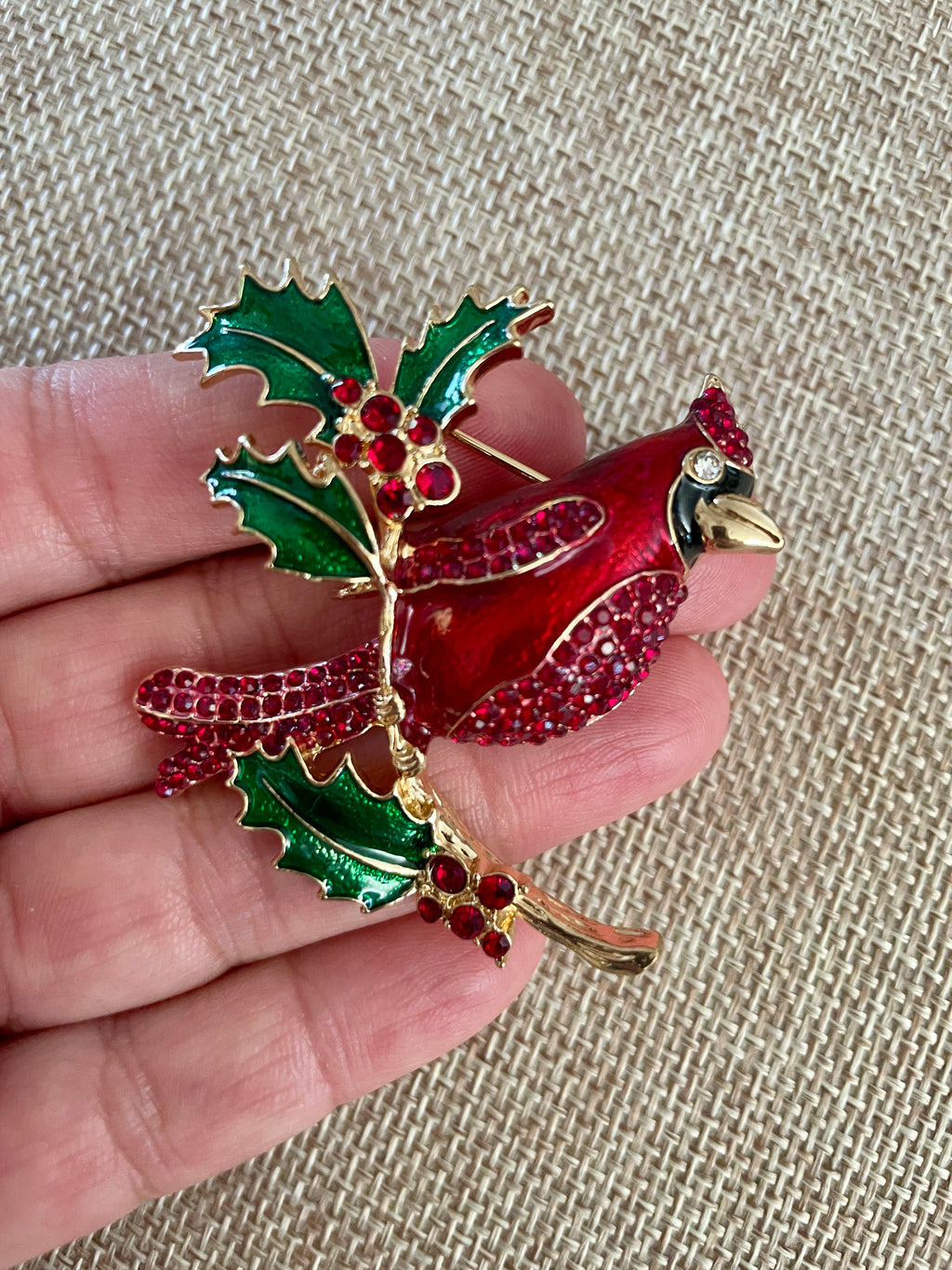 Cardinal Brooch