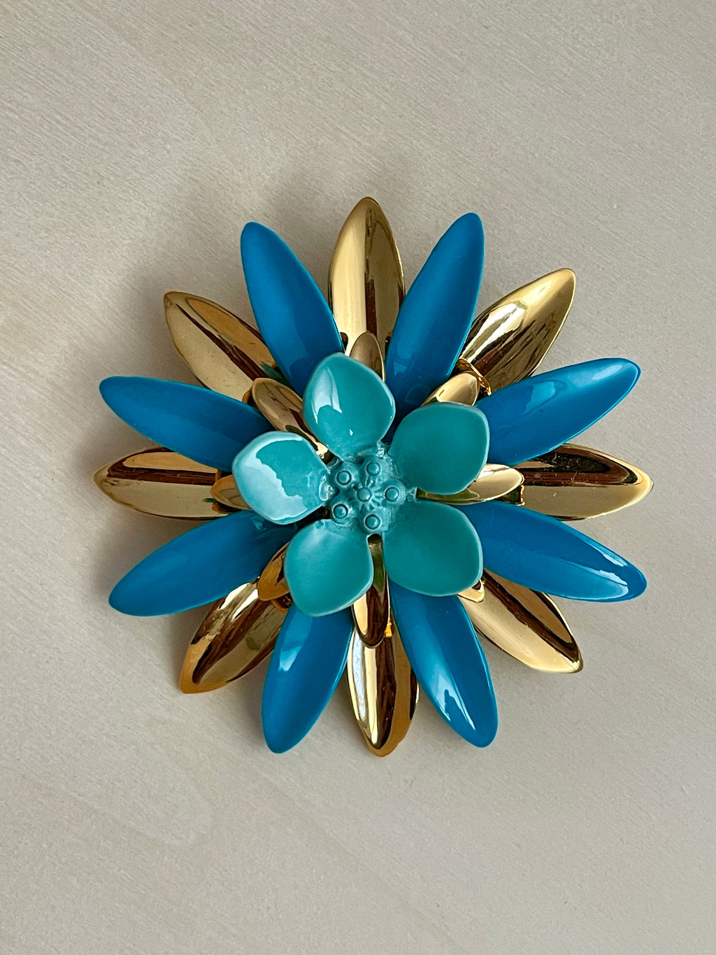 Cornflower Blue Floral Brooch