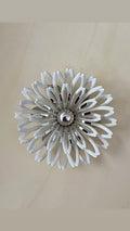 Large White Enamel Pendant Brooch