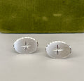 Vintage Starburst Sterling Silver Cufflinks