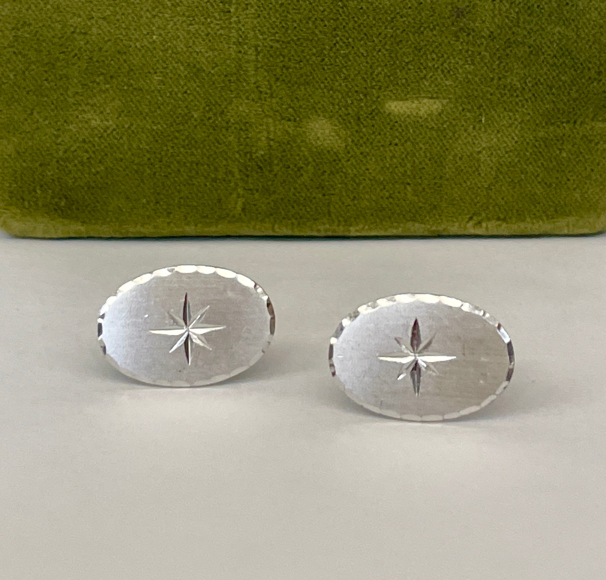 Vintage Starburst Sterling Silver Cufflinks