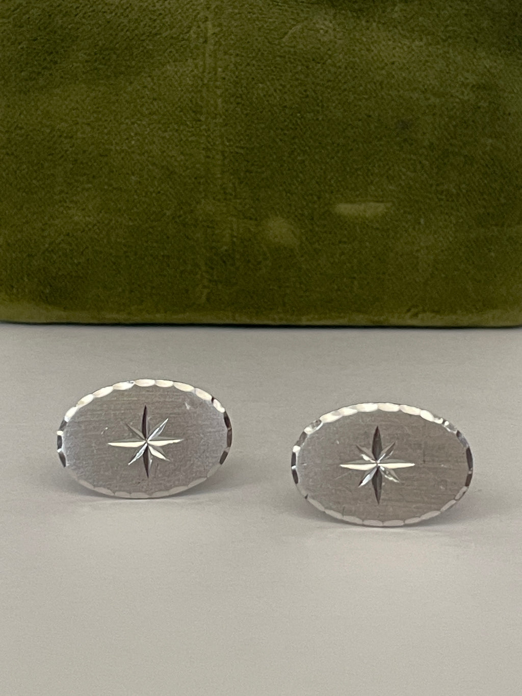 Vintage Starburst Sterling Silver Cufflinks