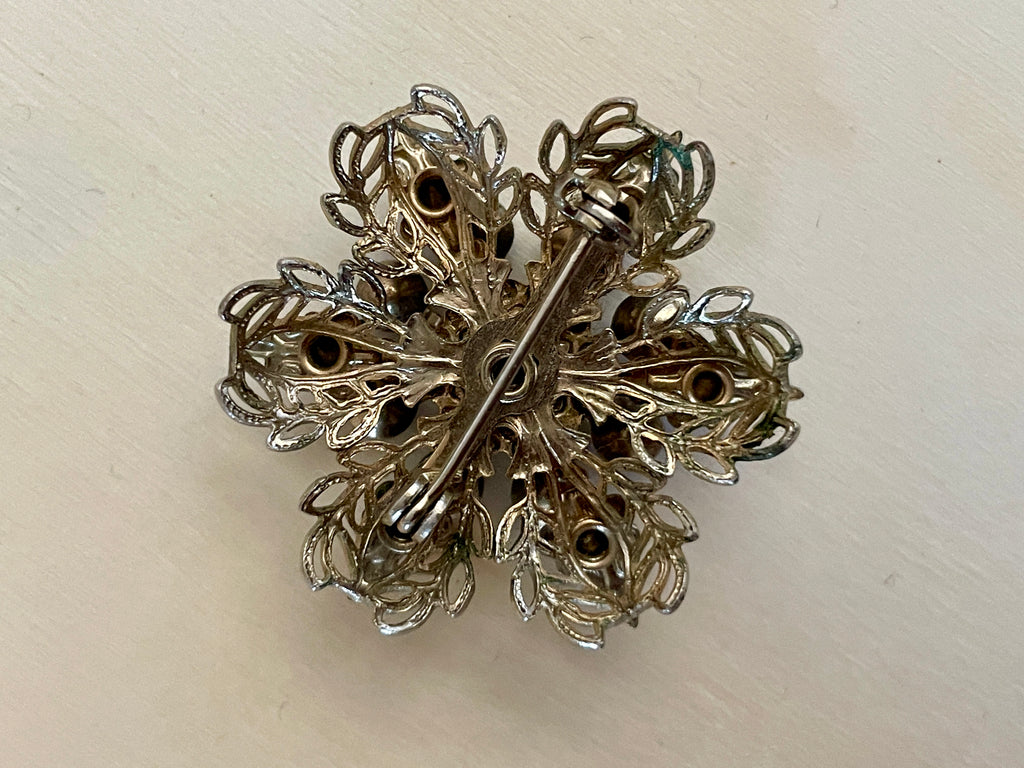 Royal Blue Rhinestone Brooch