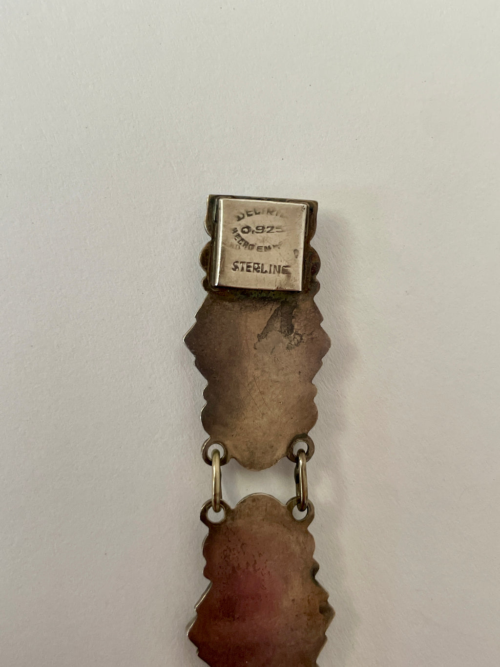 Antique Sterling Silver Abalone Bracelet