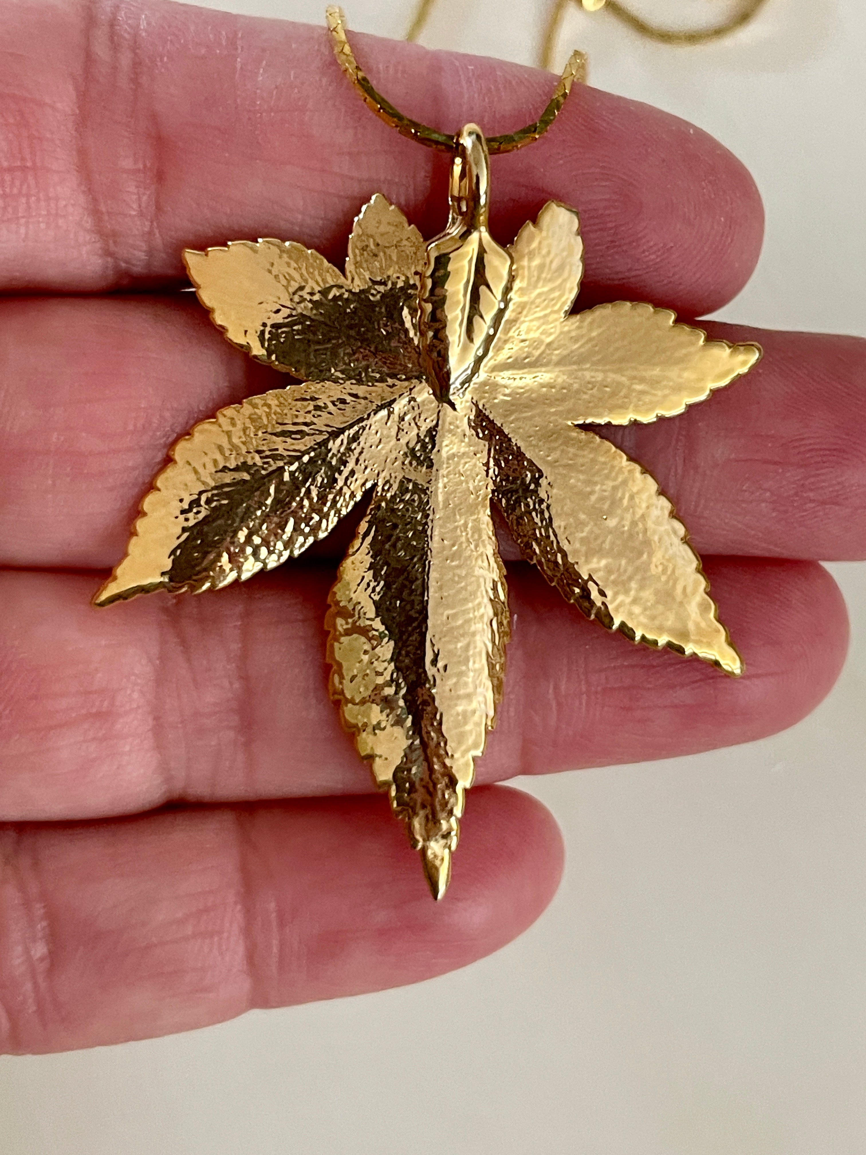 Gold Dipped Leaf Necklace