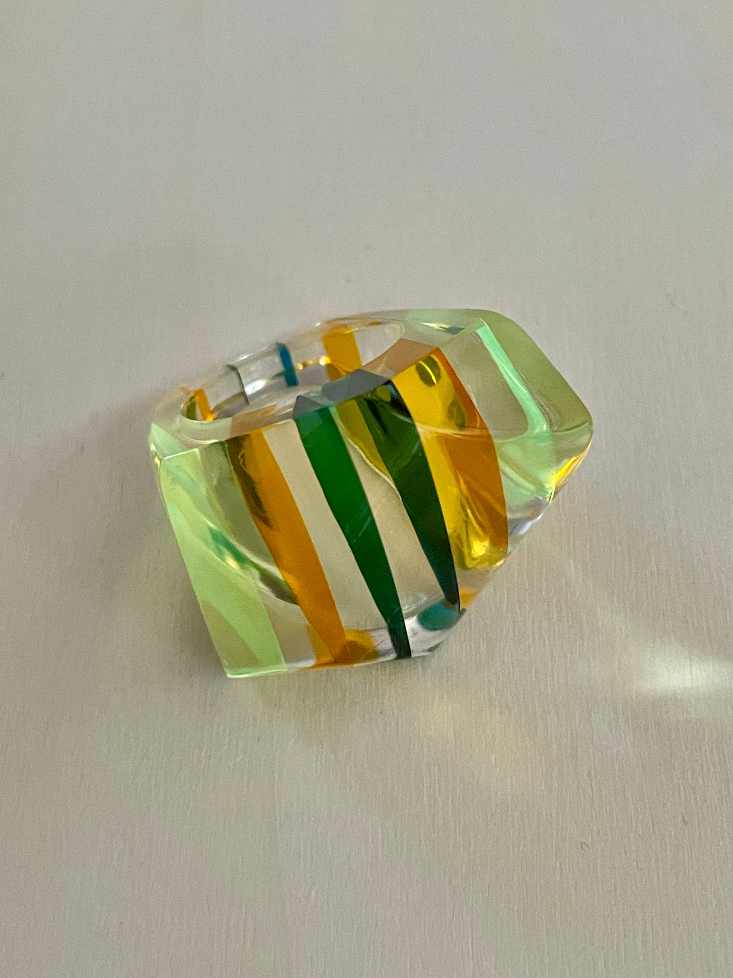 Funky Chunky Lucite Ring