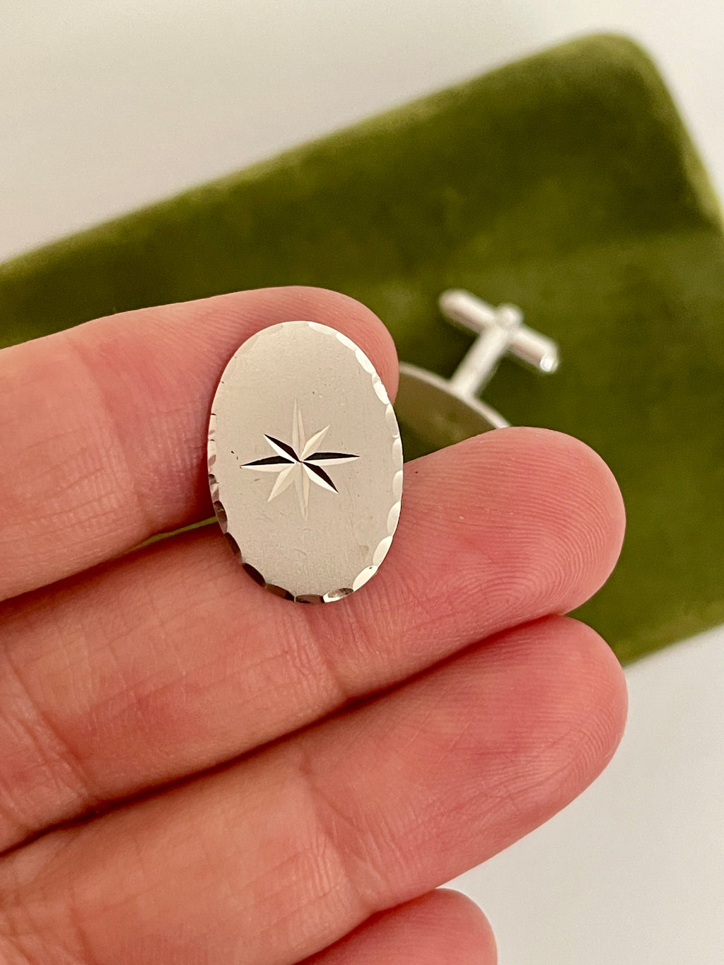 Vintage Starburst Sterling Silver Cufflinks