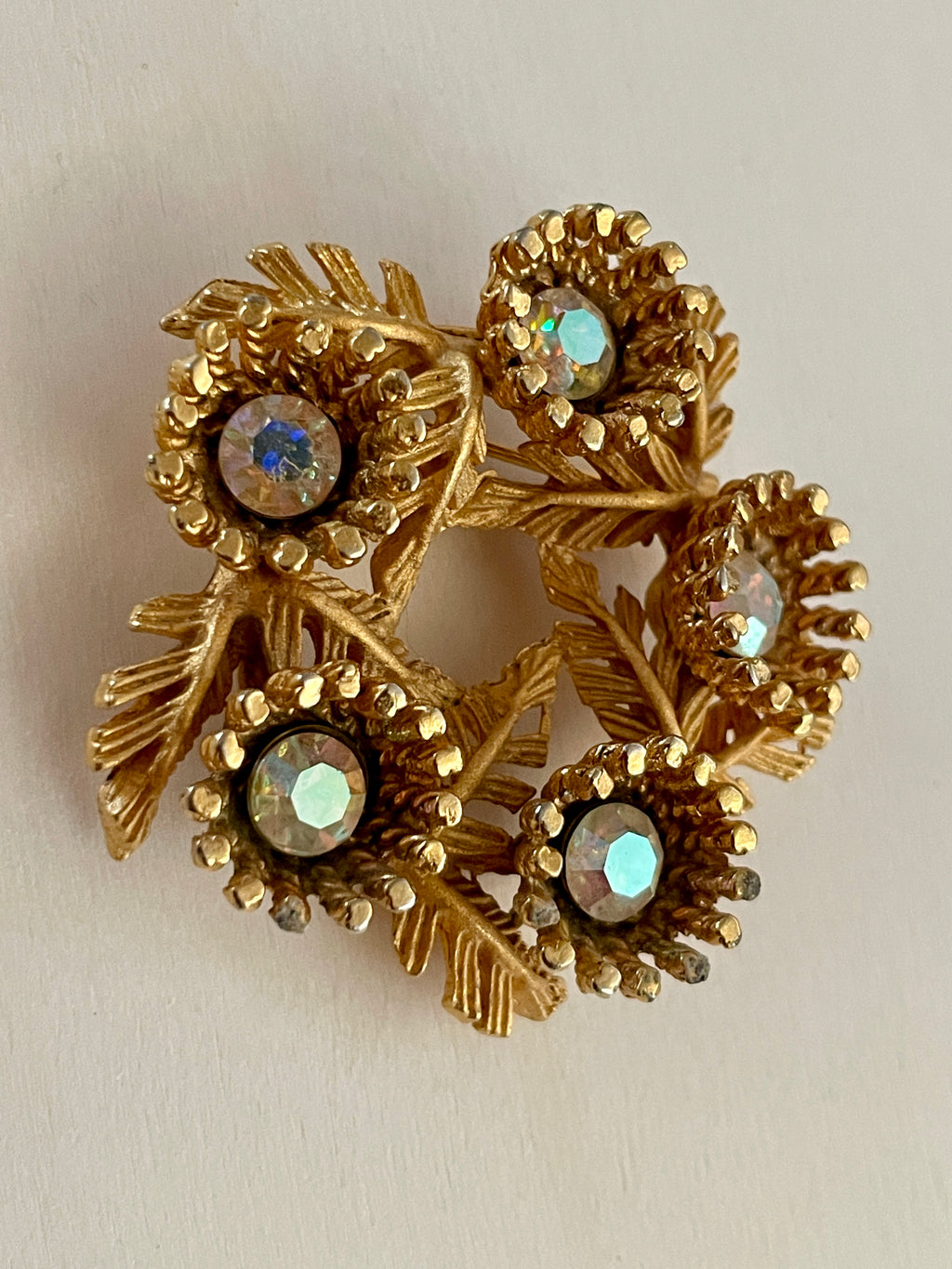 Rhinestone Floral Brooch