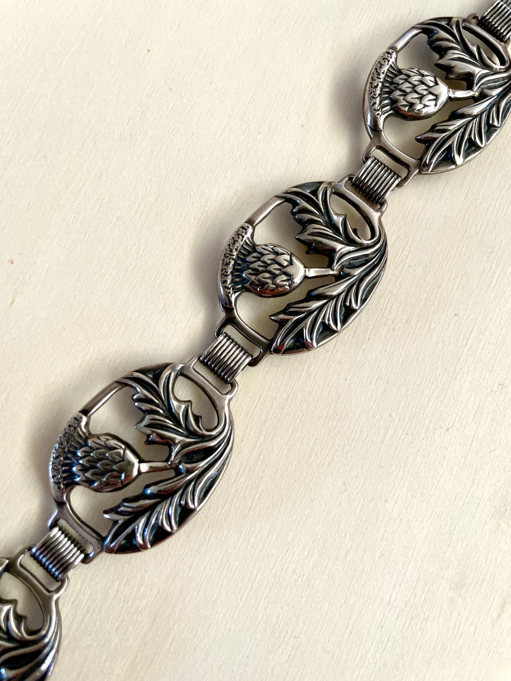 Danecraft Sterling Silver Thistle Bracelet Circa 1940-1950