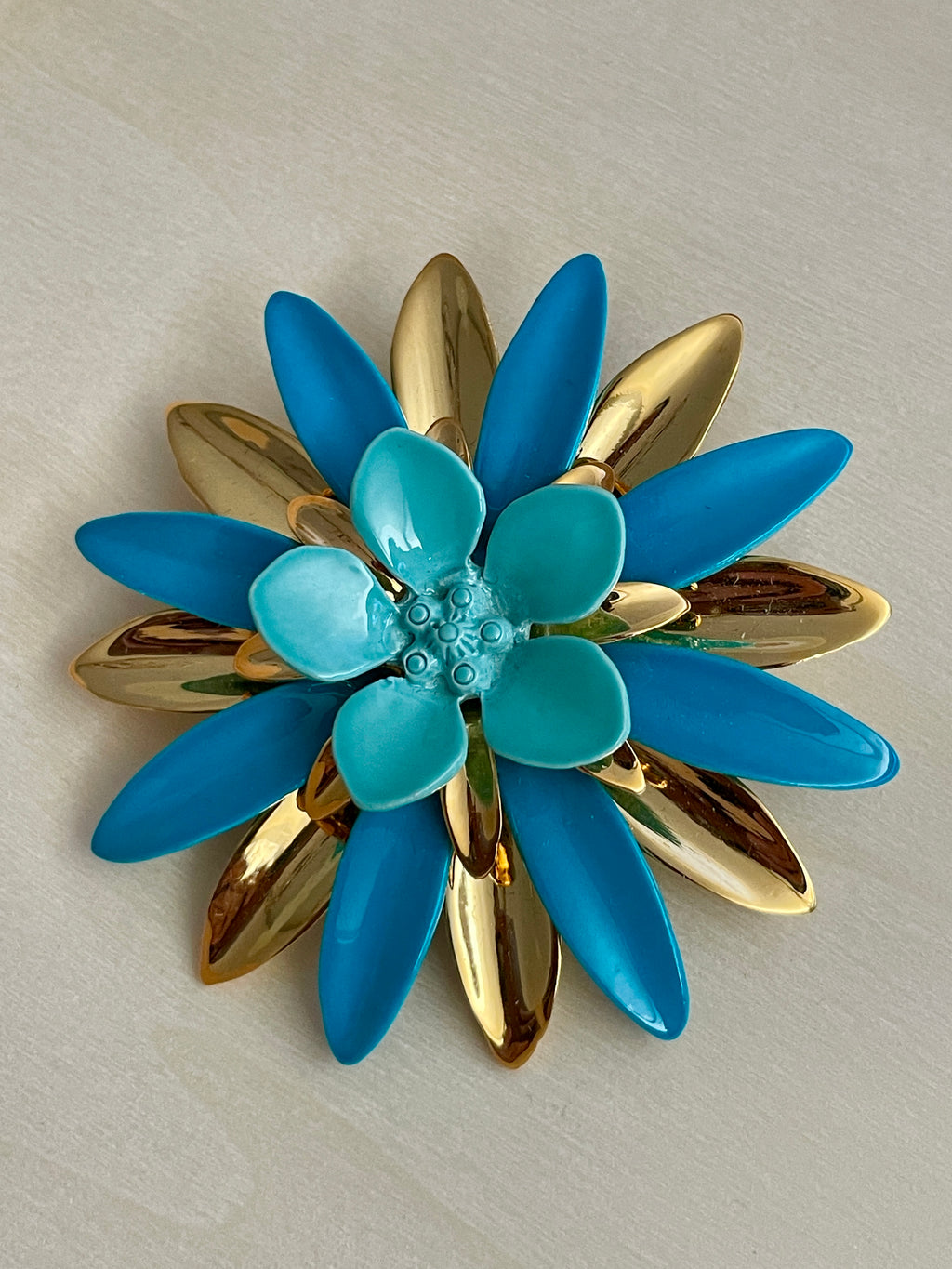Cornflower Blue Floral Brooch
