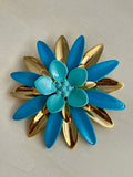 Cornflower Blue Floral Brooch
