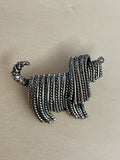 Silvertone Shaggy Dog Brooch