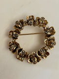 Flora Wreath Goldtone Brooch