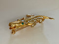 Green-eyed Alligator Brooch Small