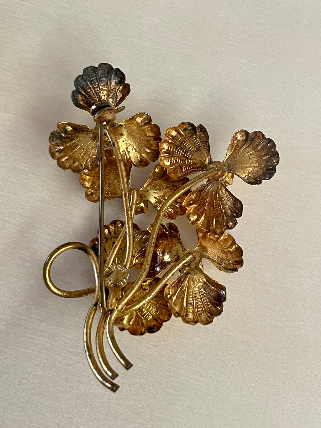 Yellow Flowers & Rhinestone Brooch
