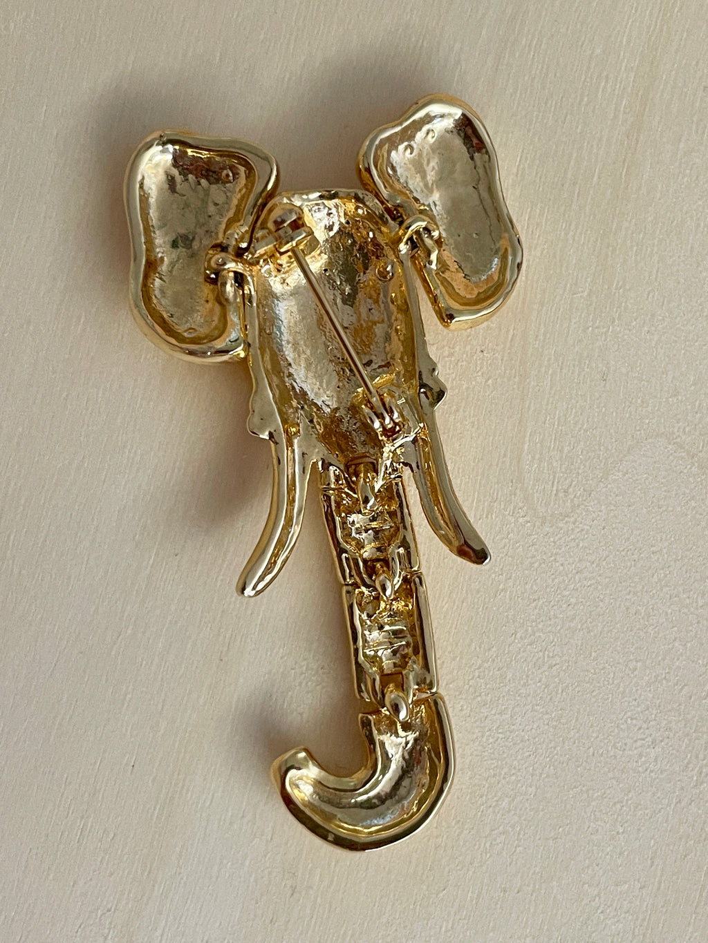 Rhinestone Elephant Brooch