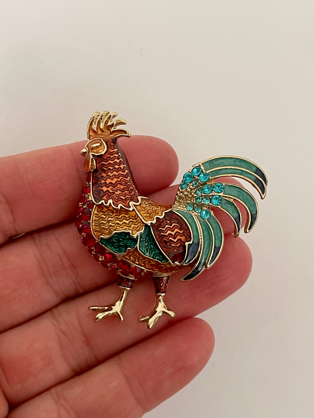Rooster Brooch