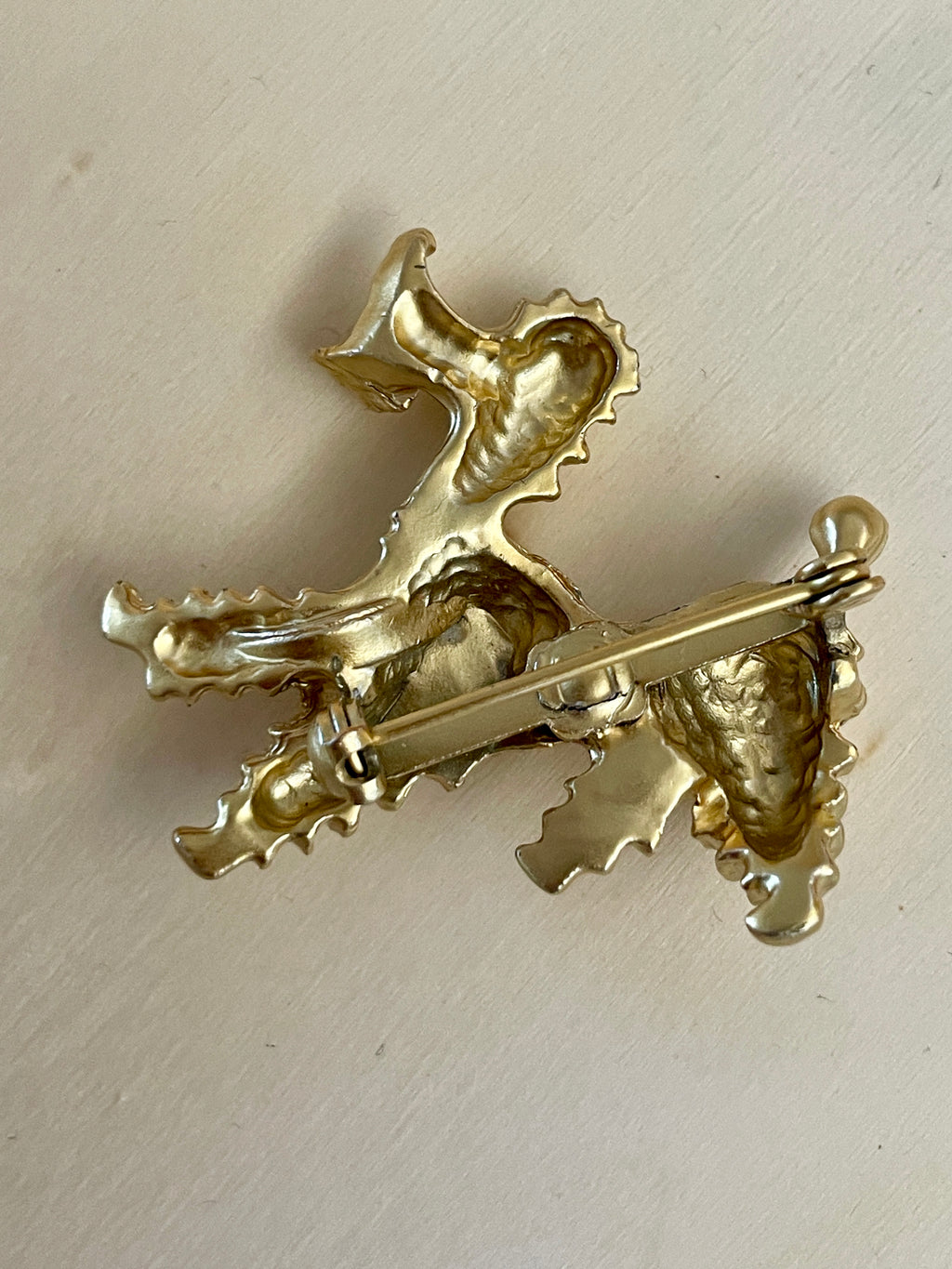 Goldtone Small Poodle Brooch