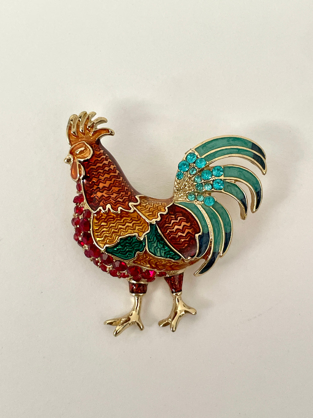 Rooster Brooch