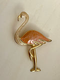 Enamel Flamingo Brooch