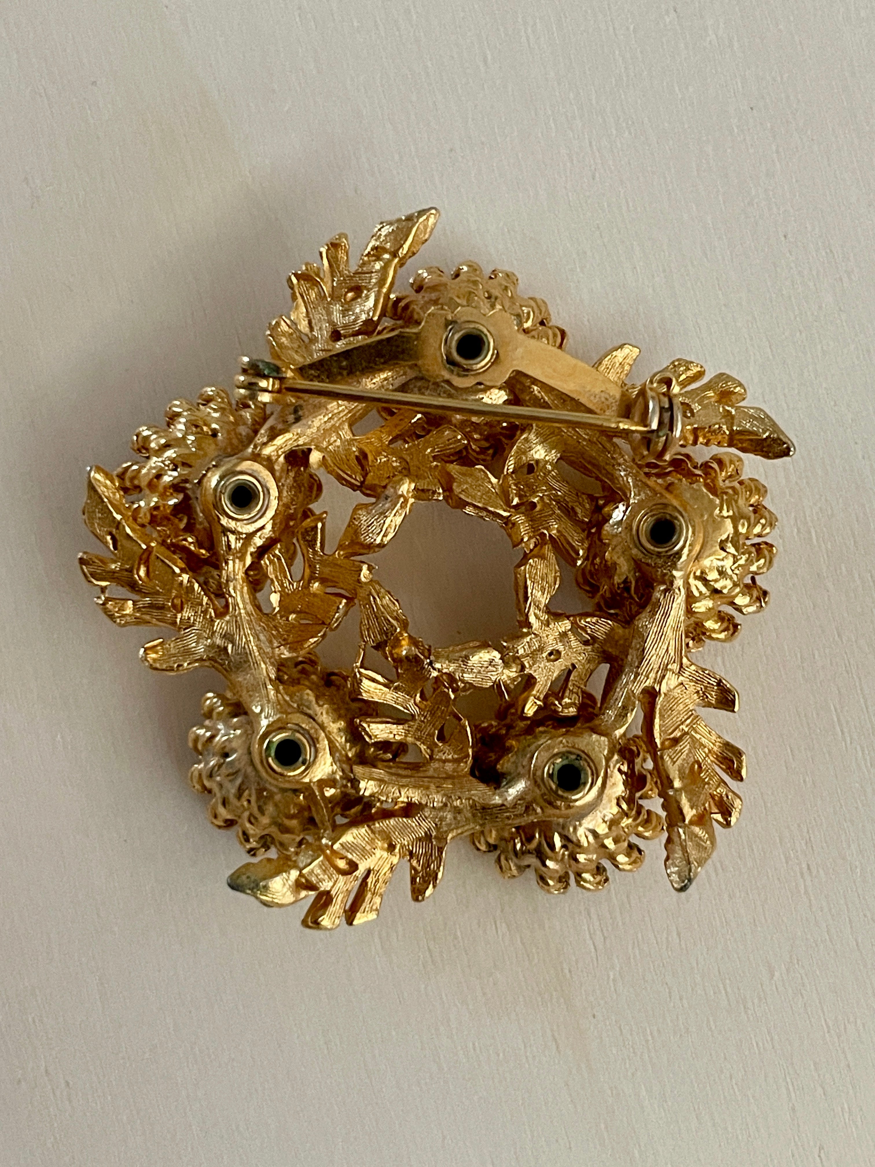 Rhinestone Floral Brooch