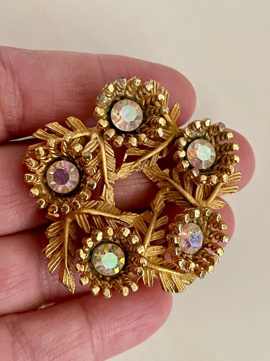 Rhinestone Floral Brooch