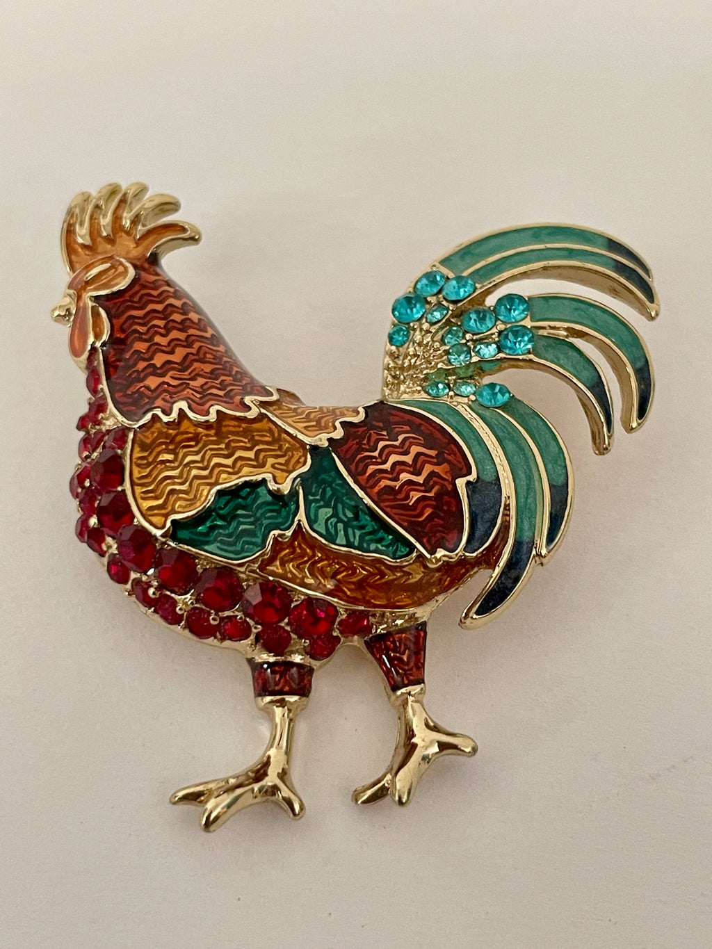 Rooster Brooch