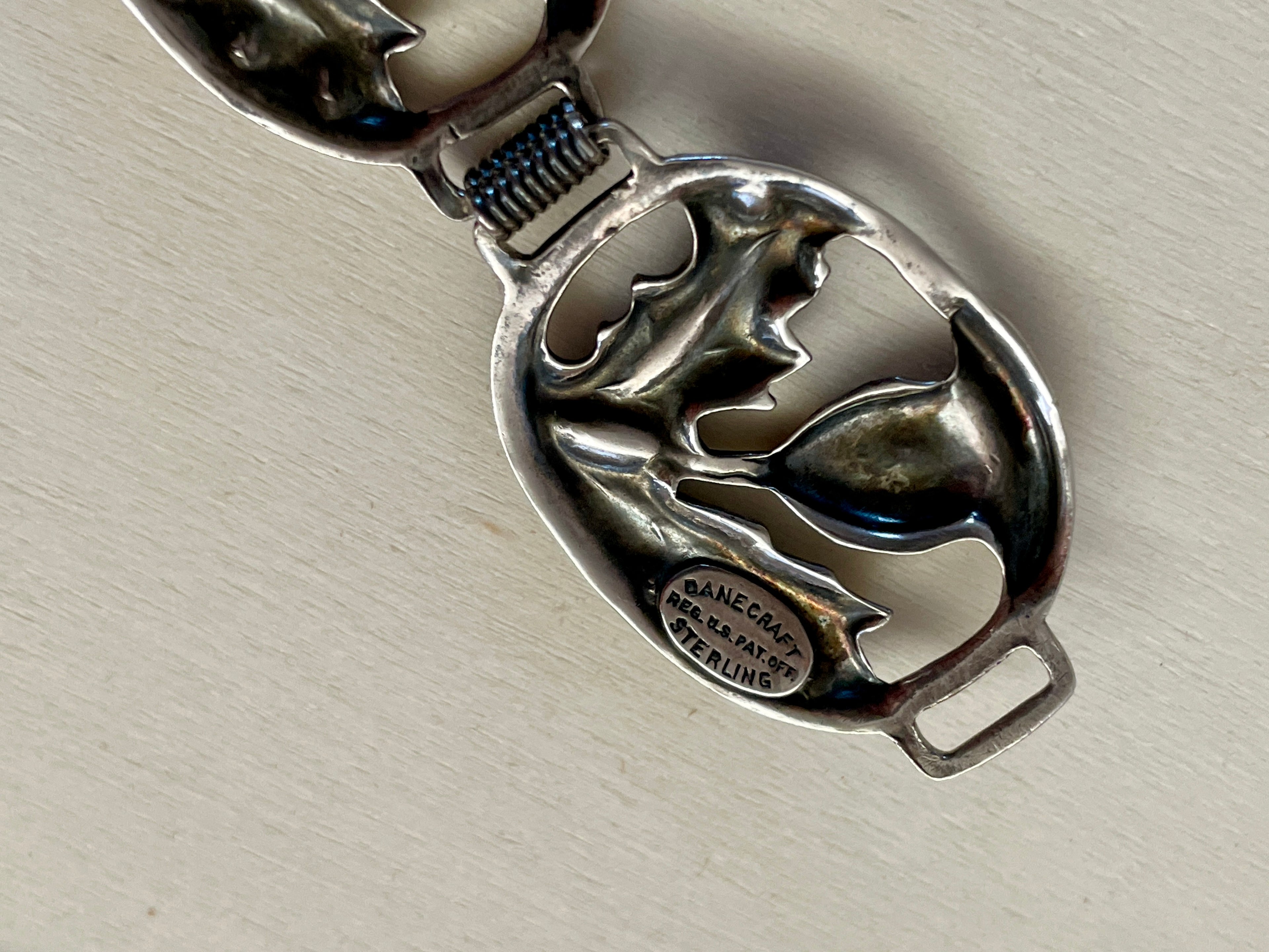 Danecraft Sterling Silver Thistle Bracelet Circa 1940-1950
