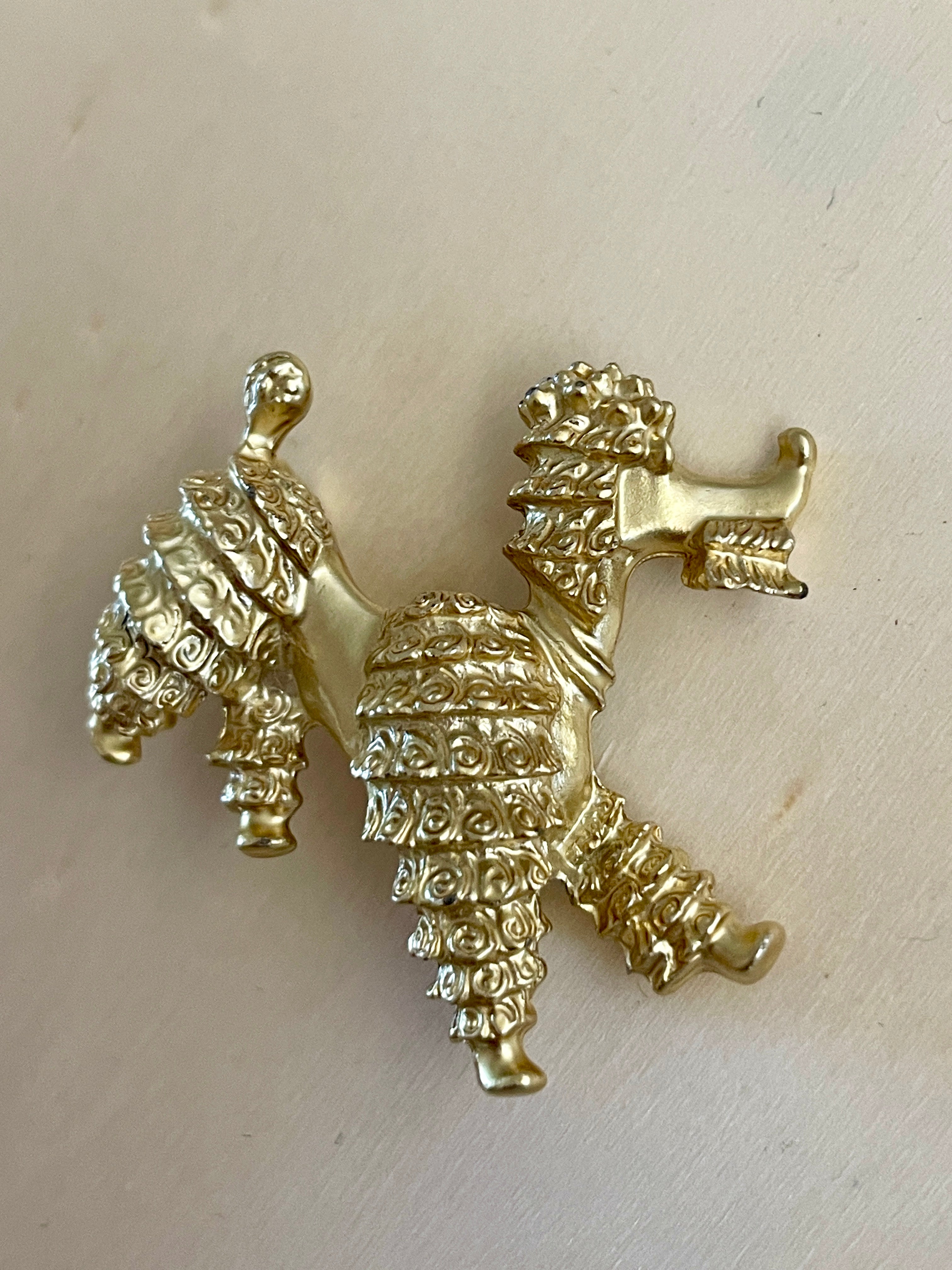 Goldtone Small Poodle Brooch