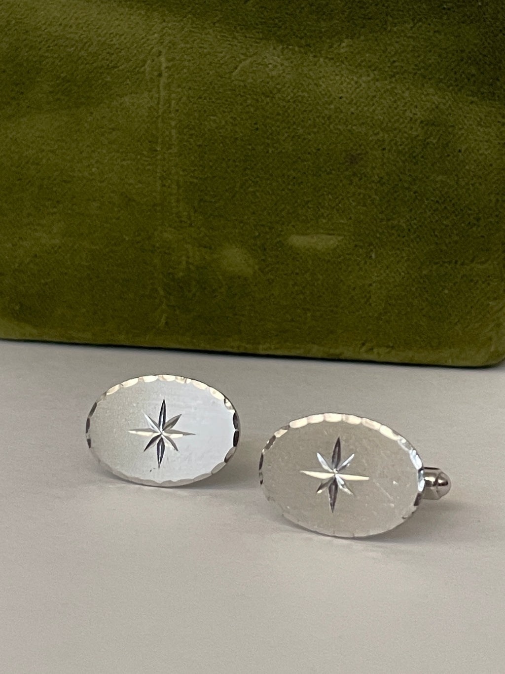 Vintage Starburst Sterling Silver Cufflinks