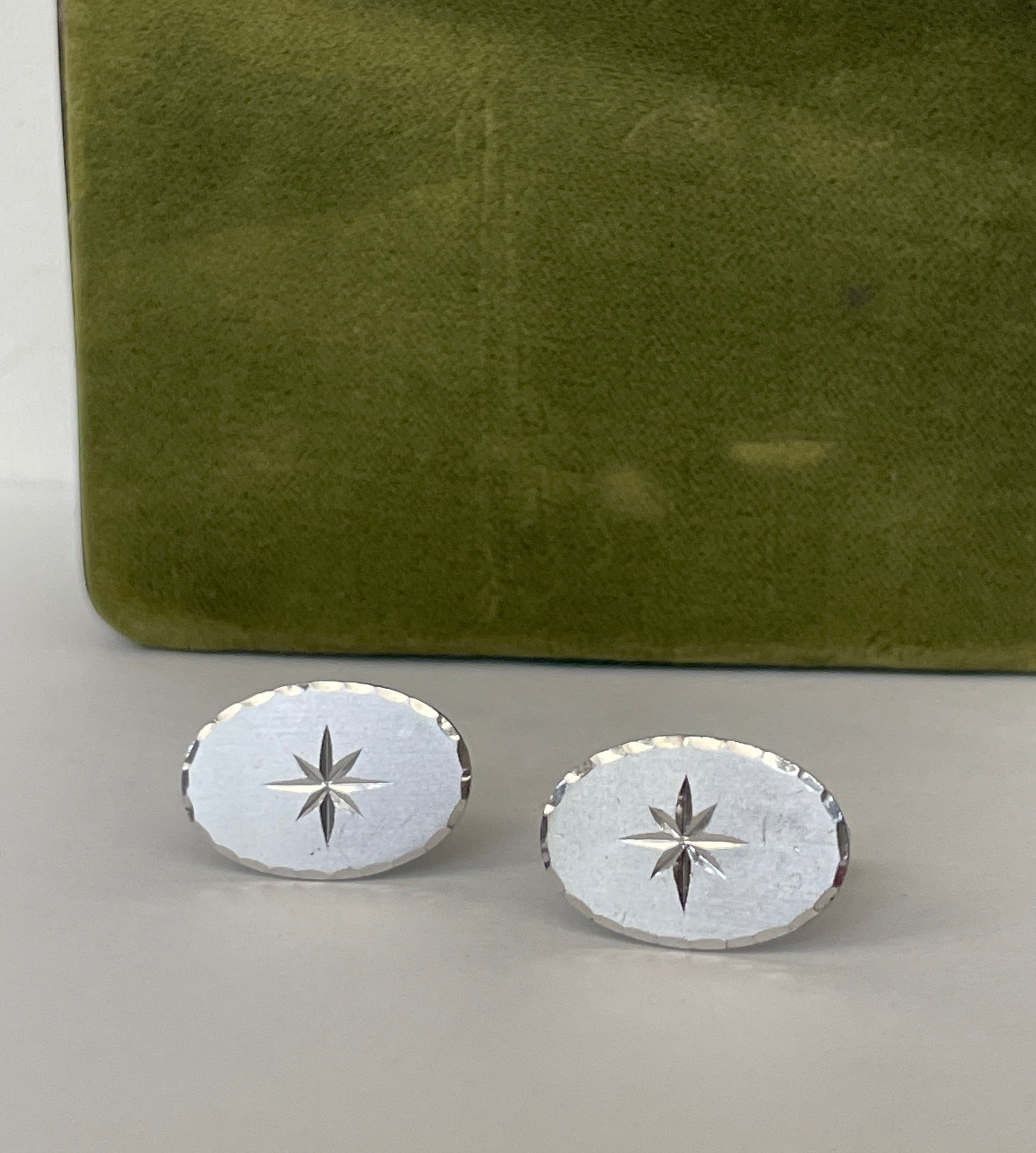 Vintage Starburst Sterling Silver Cufflinks