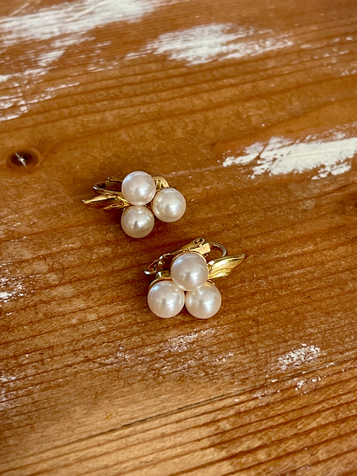 Three Pearl Clip-Ons