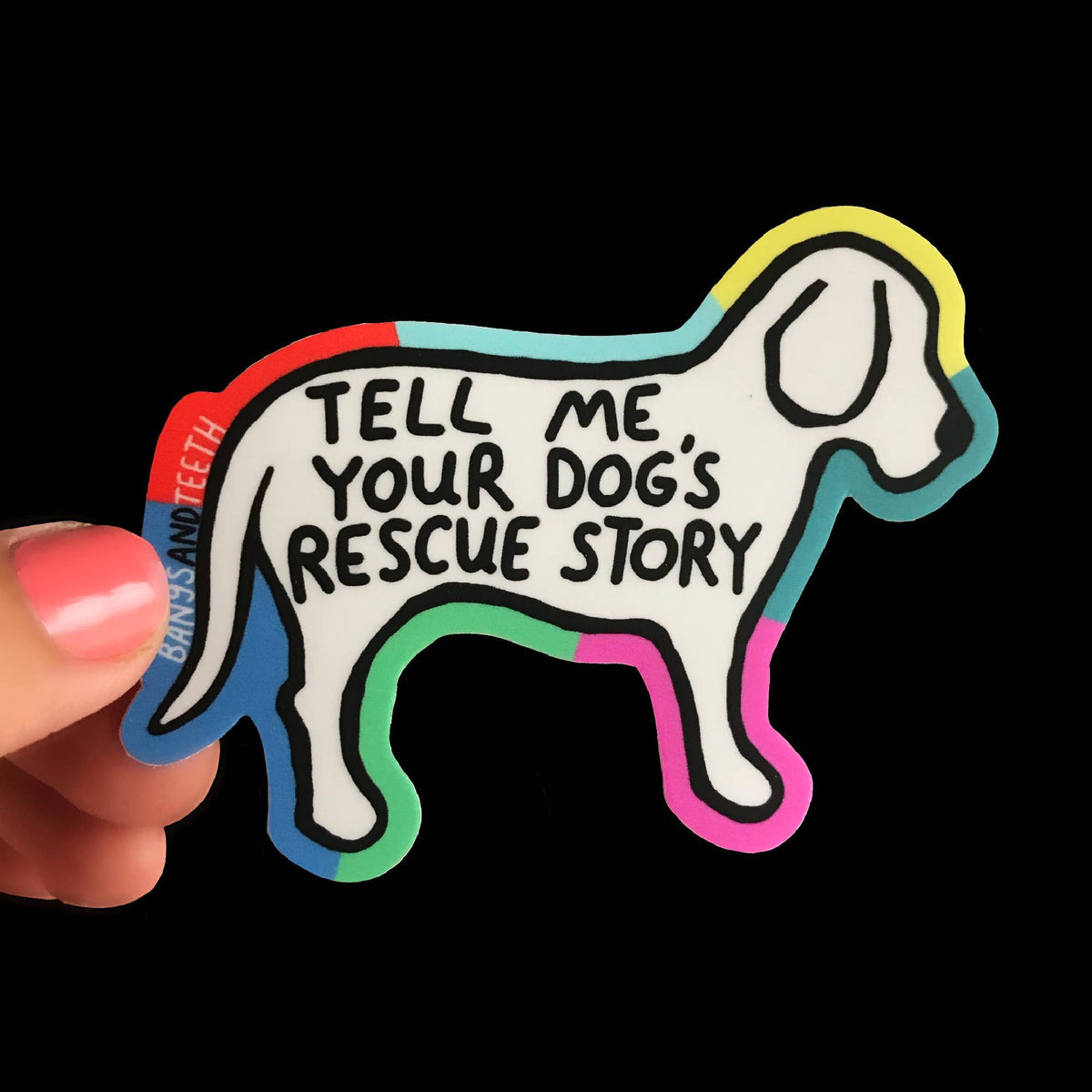 NEW! Tell Me Your Rescue Dog Story sticker, dog sticker,